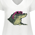 thumbnail image 4 of Inktastic Sunny Gator in Pink Sunglasses Women's Plus Size V-Neck T-Shirt, 4 of 5