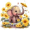 thumbnail image 1 of QQ1174 Lleno Diamantes Elefante Jugando en La Piscina Serie Resina 30*30CM, 1 of 9