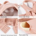 thumbnail image 4 of Sujetador deportivo para mujer: diseño transpirable, soporte sin aros, ajuste personalizado, ideal para yoga y running, talla S, color amarillo claro., 4 of 7