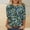 Green, variant on Women's 3/4 Sleeve Tops Plus Size Fashion Printed Blouse Round Neck Spring Summer Top