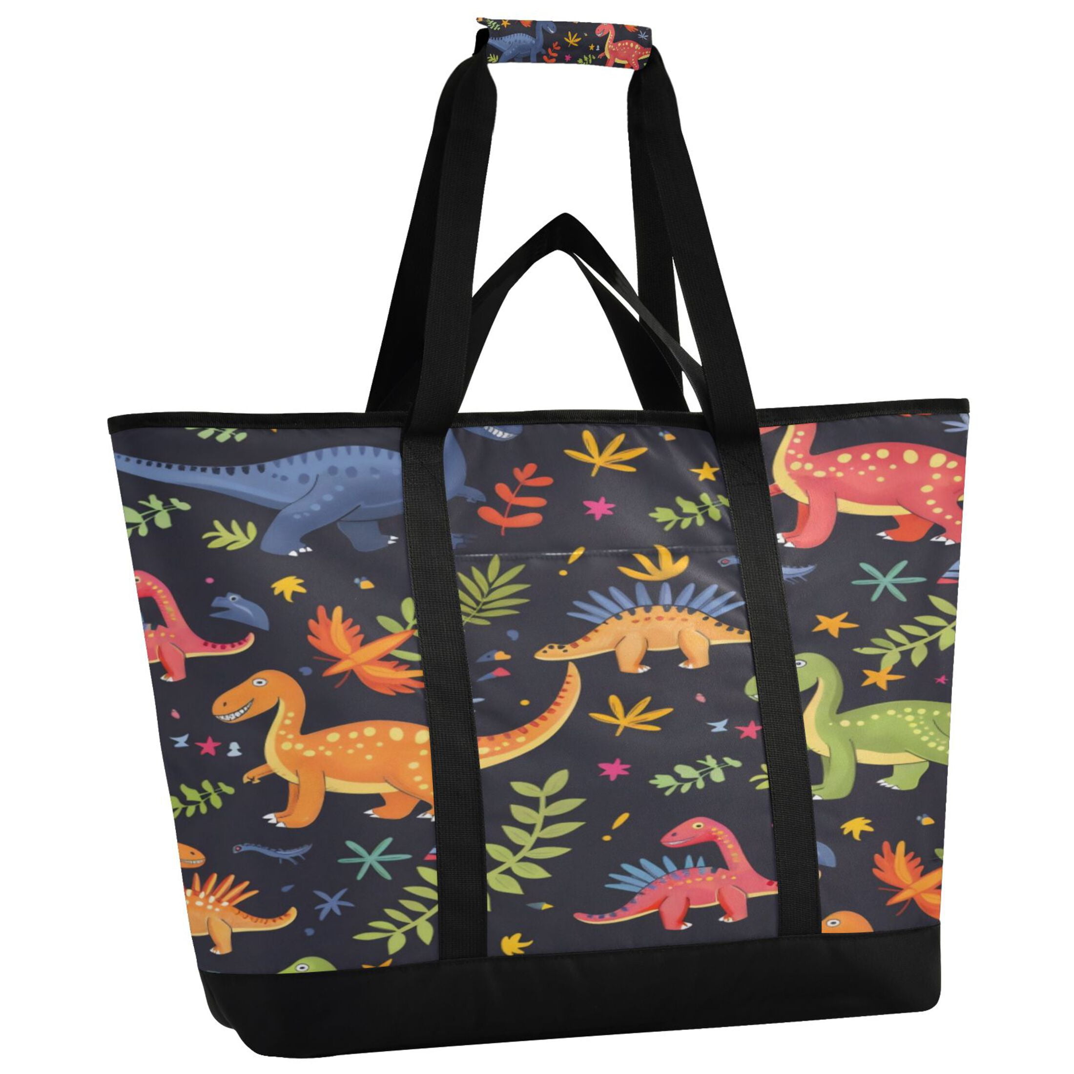 Large Hand-held Ice Pack Picnic Bag Insulation and Refrigeration Suitable for Shopping Picnics and Camping Cartoon Dinosaur