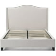 thumbnail image 4 of Hampton Linen Fabric Upholstered Full Platform Bed in Cream, 4 of 6