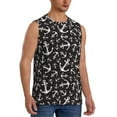 thumbnail image 2 of Fotbe Men's Anchor Print Men's Sleeveless Muscle Tank Tops Casual T-Shirts for Gym Workout Beach-Medium, 2 of 8