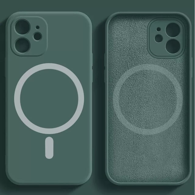 para Magsafe carga inalámbrica magnética funda movil para apple iphone 11 12 13 14 Pro Max Mini XR X XS Max 8 7 14 Plus SE 2020 carcasa trasera de silicona líquida