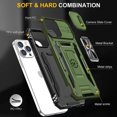 thumbnail image 6 of for iPhone 12 Pro Max Case for 12 Pro Max Case,with Slide Camera Cover & Built-in 360° Rotate Ring Kickstand Magnetic Shockproof Cover Case-Military Green, 6 of 12