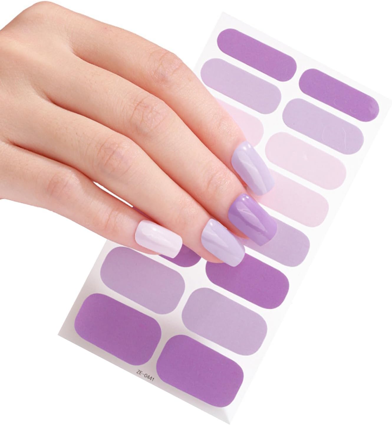 LINLIN 16 Strips Semi Cured Gel Nail Stickers Set for UV Lamp Designer 3D Nails Polish Wraps Fashion Gel Nail Art Stickers Self-Adhesive Nail Polish Strips Nail Polish Wraps