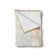 thumbnail image 2 of Pink and White Soft Flannel Fleece Blanket, Pastel Colored Springtime Frame with Hand Drawn Tulip and Green Leaves, Cozy Plush for Indoor and Outdoor Use, 50" x 70", Peach Pink Green, by Ambesonne, 2 of 6