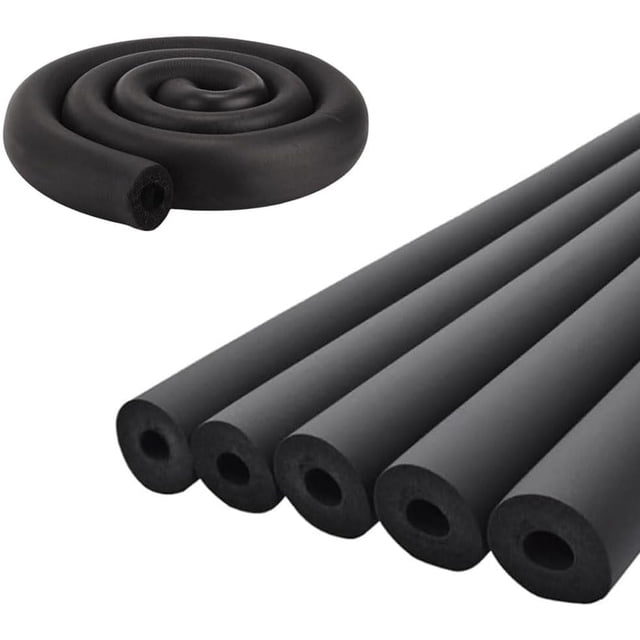 Tubo de espuma aislante para tuberías LOTOKEMU de 1,8 m, negro, de goma