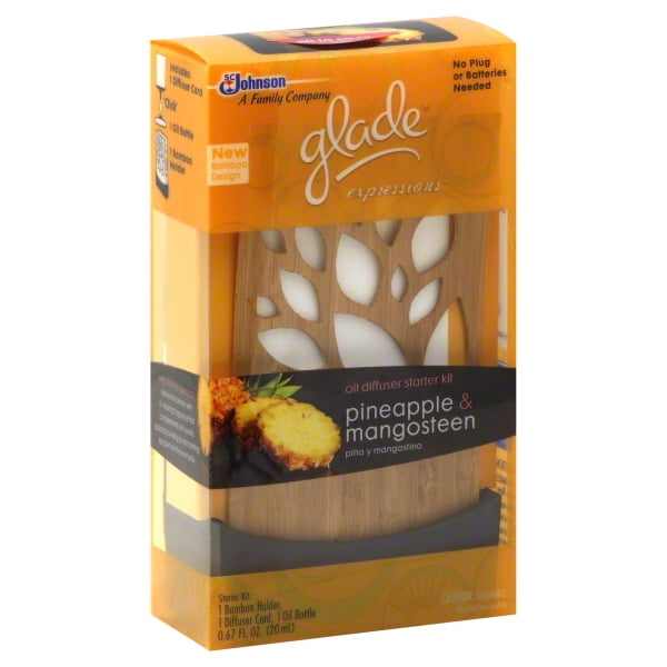 Glade Expressions Oil Diffuser Starter Kit, Pineapple & Mangosteen