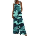 thumbnail image 2 of Awdenio Women's Jumpsuits, Rompers & Overalls Camouflage Printed Jumpsuit Casual Button Pocket Sleeveless Wide Leg Trousers, 2 of 7