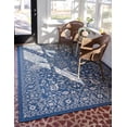 thumbnail image 4 of Unique Loom Allover Indoor/Outdoor Botanical Rug Blue/Beige 5' 3" x 8' Rectangle Border Traditional Perfect For Patio Deck Garage Entryway, 4 of 4