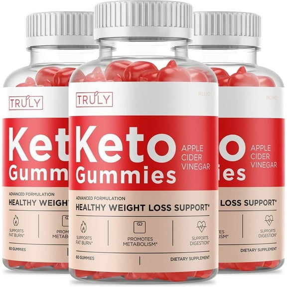 3 Pack Truly Keto ACV Gummies, Apple Cider Vinegar Capsules 180 Gummies