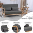 thumbnail image 5 of BIGWOO Leisure Loverseat Sofa with Solid Wood Armrest Modern Chair, 2 Seater Dark Gray, 5 of 8