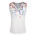 thumbnail image 3 of GORHGORH Women's T-Shirt Floral Print Sleevless V-Neck Casual Summer Tank Tops, 3 of 4