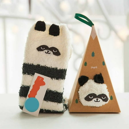 

Cute 3D Animal Socks With Gift Box Coral Fleece Socks Winter Thickened Cartoon Embroidery Floor Christmas Socks Hangs L