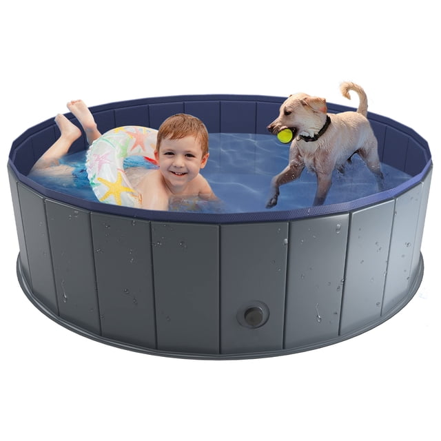Piscina para perros Niubya, plegable, de plástico duro, para nadar, 120 litros