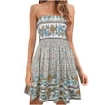 thumbnail image 1 of Dvkptbk Women's Summer Dresses 2024 Mode Boho Floral Robe de Plage Sans Bretelles Maxi Robe Grande Taille Tube Top Longue Jupe Robe de Plage, 1 of 5