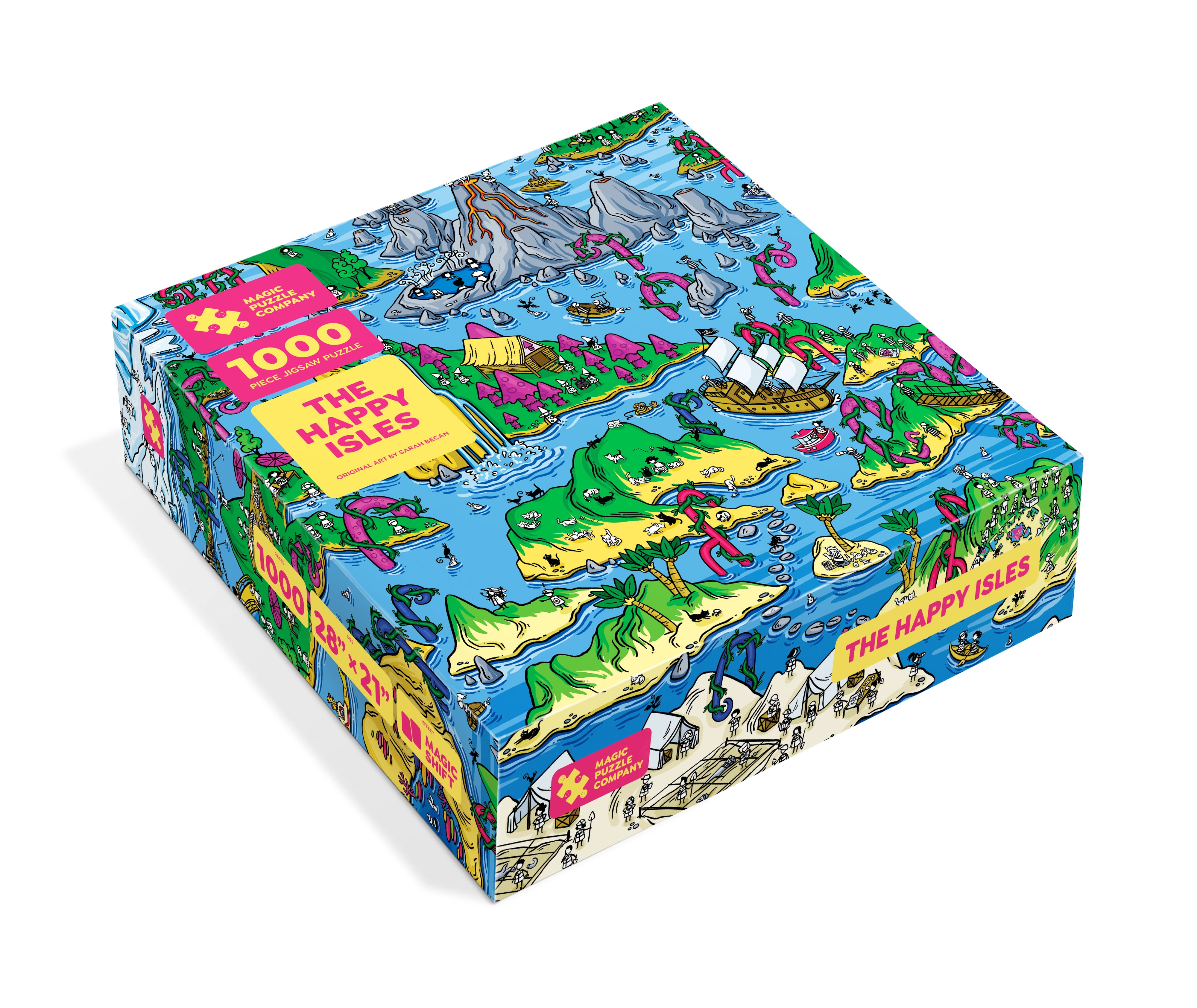 Magic Puzzles 3-Pack: The Happy Isles, The Mystic Maze, & The Sunny City • 1000 Piece Jigsaw Puzzles from The Magic Puzzle Company Magic Puzzles 3-Pack: The Happy Isles, The Mystic Maze, & The Sunny City • 1000 Piece Jigsaw Puzzles from The Magic Puzzle Company