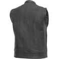 thumbnail image 2 of First Mfg Co - Blaster - Men's Motorcycle Biker Riding Black Leather Vest - 8X Large, 2 of 5
