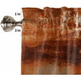 thumbnail image 5 of Burnt Orange Kitchen Curtains Set Short Half Curtains 36 Inches Length, Modern Abstract Art Geometric Oil Painted Rod Pocket Window Treatment Bedroom Tiers and Valance Set for Cafe Bathroom, 5 of 6