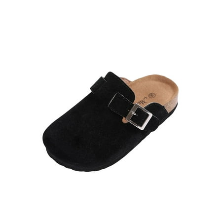 

Fangasis Boys Girls Clogs Beach Slides Summer Mules Kids Casual Shoes Indoor Outdoor Non-slip Slip On Footbeds Black 1Y