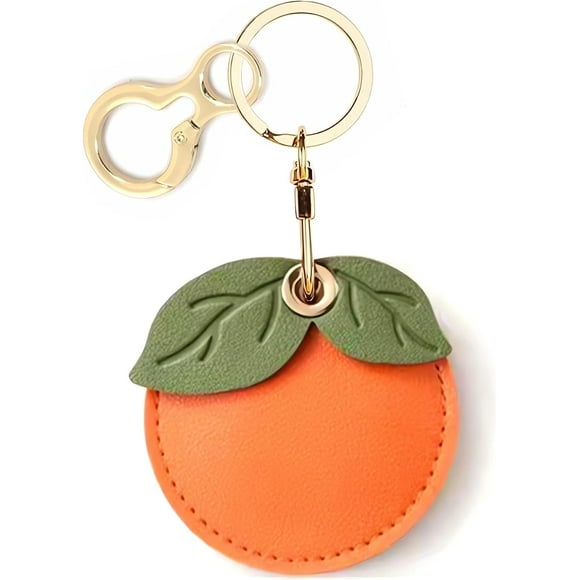 yeuweold Leather Keychain Holder Case Compatible with Apple AirTag, Cute Protective Air Tag Cover With Keychain Ring, Anti-Scratch Finder GPS Tracker Case for Wallet Keys