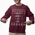 thumbnail image 2 of Funny Christmas Sweatshirt, Funny Christmas Sweatshirt, Most Likely To Cry Xmas Sweater, Sentimental Holiday Sweatshirt, 2 of 5