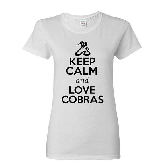 Ladies Keep Calm And Love Cobras Snake Animal Lover T-Shirt Tee