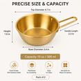 thumbnail image 3 of 2-Pack Makgeolli Bowls, 304 Stainless Steel Korean Traditional Bowls Rice Wine Bowl with Handle, Hiking Soup Dish, Food Bowl Camp Cup, 4.7 Inch, 10 Ounces (Gold), 3 of 7