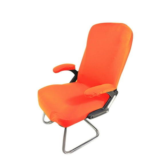 Funda giratoria elástica para silla de ordenador, lavable a máquina, a prueba de polvo, funda de protección para muebles, funda de poliéster para sill , Naranja perfecl funda para sillas de oficina