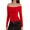 Red, variant on ANFERRY Women Padded Off Shoudler Tops Long Sleeve Side Ruched Basic Going Out Shirts