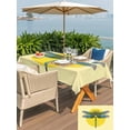 thumbnail image 5 of Outdoor Tablecloths with Umbrella Hole & Zipper, Blue Dragonfly 54x80 Inch Tablecloth Rectangle, Yellow Vintage Art Waterproof Table Cloth, Patio/Pool/Picnic Table Covers, 5 of 8