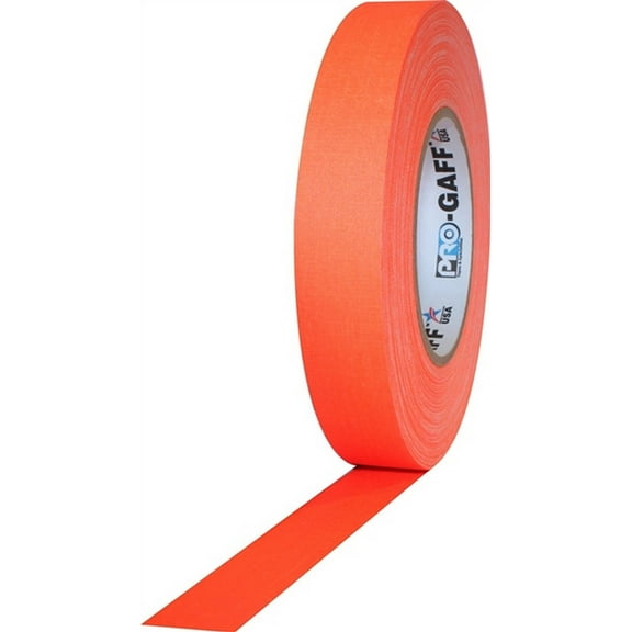 Pro Gaff Fluorescent Orange Gaffers Tape 1" X 50 Yard Roll (Pack Of 48)