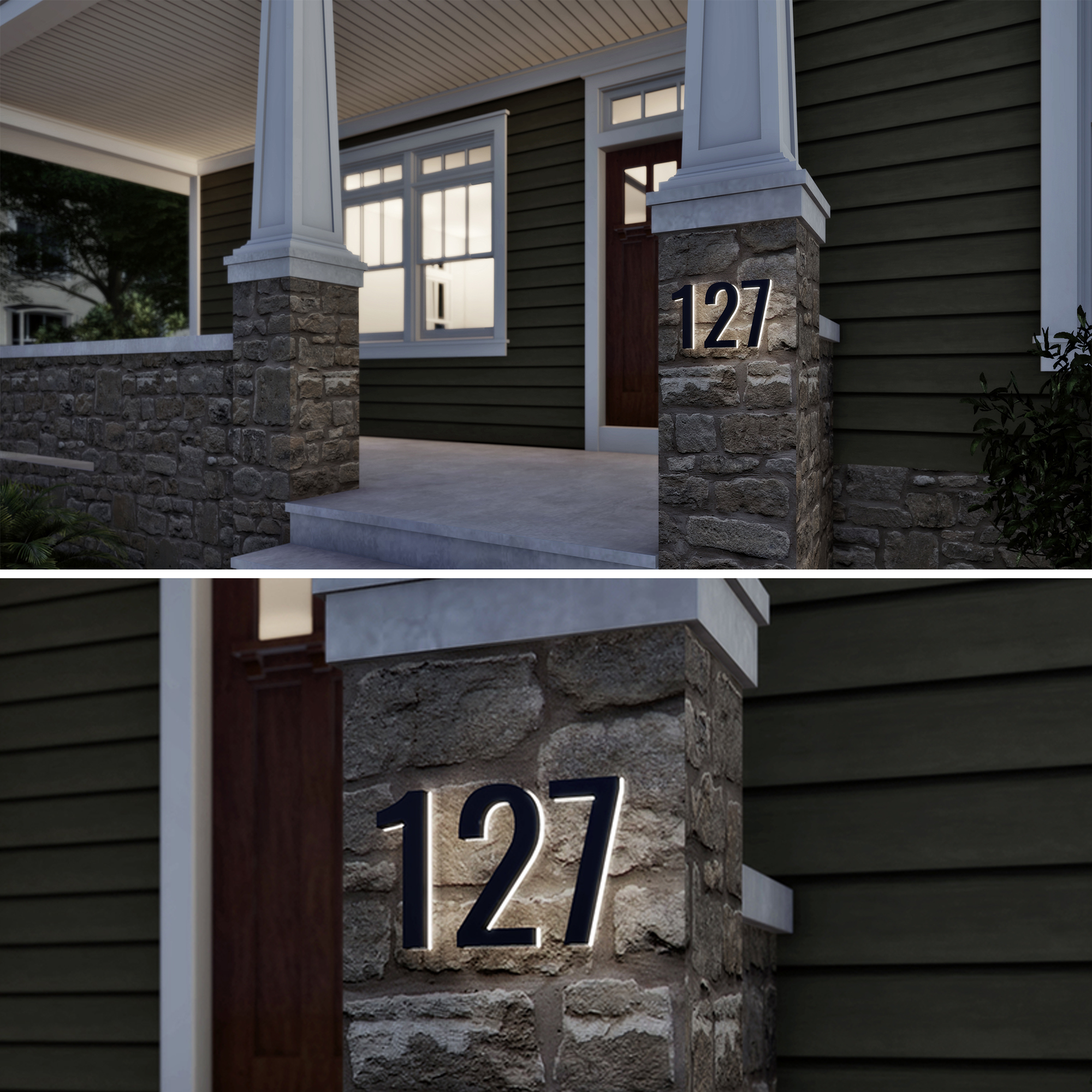 LumaNumbers Low-Voltage LED Address Numbers, Durable ABS-Polymer Lighted House Numbers, 5-inch, Weather-Proof, Illuminated (Bronze, 7) Power Source Required, Back-plate Recommended - image 3 of 5