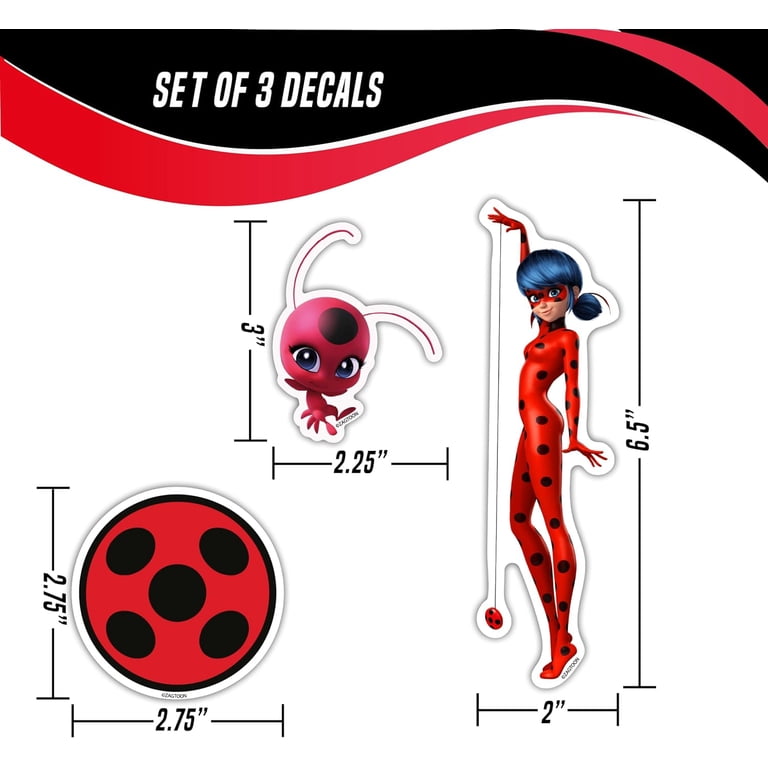 Miraculous Ladybug Decals - Set of 9 Ladybug, Cat Noir, Tikki
