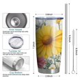thumbnail image 6 of 20 Oz Flowers and Butterflies Coffee Tumbler Double Wall Insulated Stainless Steel Water Bottle | Metal Reusable Thermoses Flask with Cup Cap | Leak & Sweat Proof with Anti-Dust Lid, 6 of 7