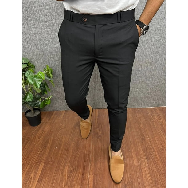 Pantalones largos de verano para hombre, de pierna recta, para uso diario, finos, informales, de negocios, de rayón