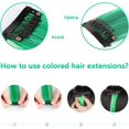 thumbnail image 4 of LAICAIW 16 Pcs Extensions de Cheveux Colorées Bouclées Ondulées à Clipser Postiche Synthétique à Rayures pour Filles Femmes Enfant, Mèches de Fête Multicolores (Vert), 4 of 6