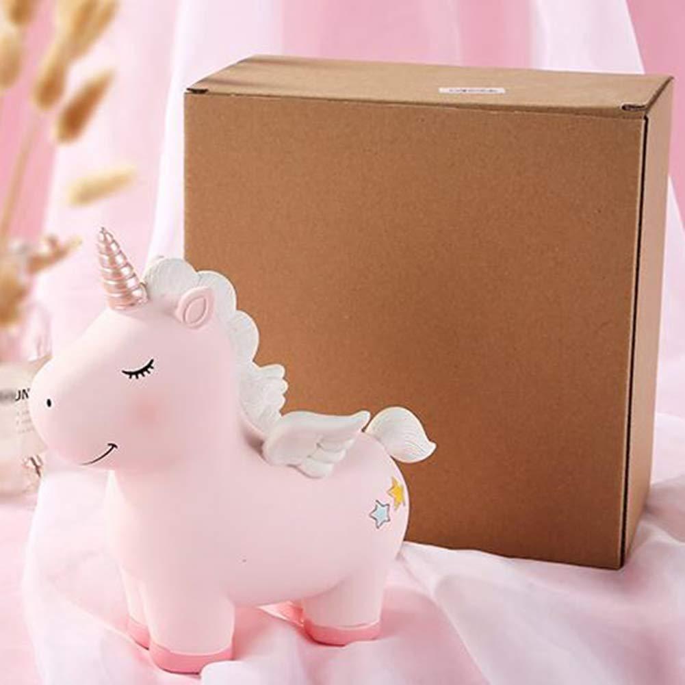 Money Bank for Children,Home Decor Display Purzest Large Size Personalized Ceramic Unicorn Piggy Bank for Girls Great Christmas /&Brithday Gift for Kids //Adults/&Resin Coin Saving Pot Pink