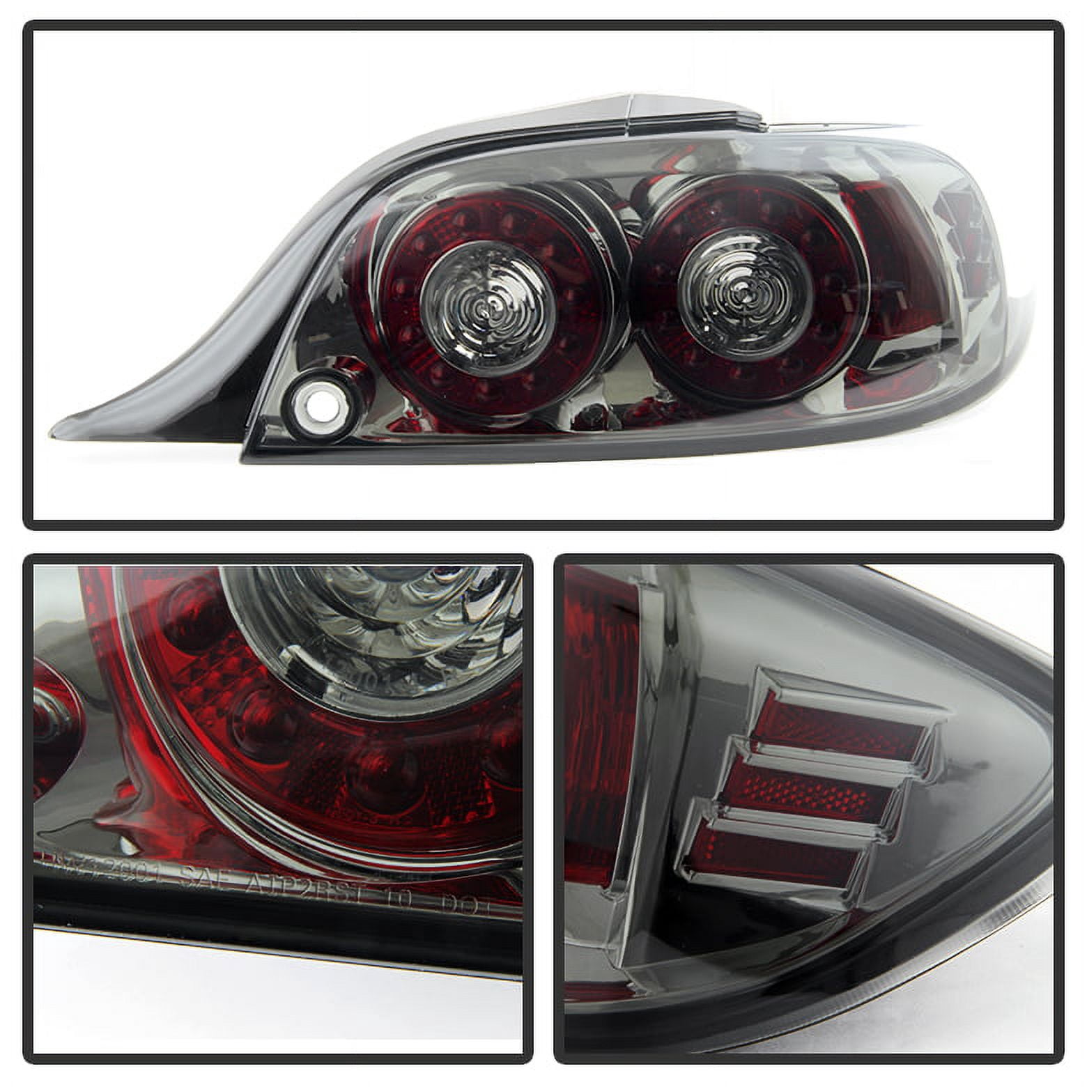 AKKON - For 2004-2008 Mazda RX-8 RX8 SE3P Smoked Lens Dual LED Round Brake Signal Tail Light Assembly L+R