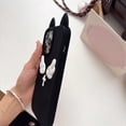 thumbnail image 5 of Soft Silicone Case for iPhone 16 Pro Max with 3D Cat Ears, Angel Wings & Cross, Y2K Fashion, Full Protection, Bow Tie Hanging Chain，Black, 5 of 7