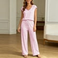 thumbnail image 2 of Fewfanhot Women Pajama Sets Summer Vacation Outfits Cap Sleeve Tops Lounge Matching Sets Clothing Beach Fashion Clothes, 2 of 6