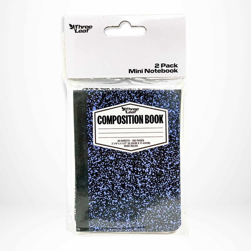 Three Leaf 80 Ct. 4 1/2 X 3 1/4, Mini Marble Composition Notebook 2Pk (Pack of 72)