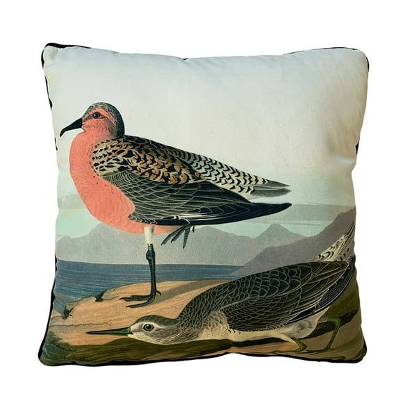 John James Audubon Red-Breasted Sandpiper Filled Cushion
