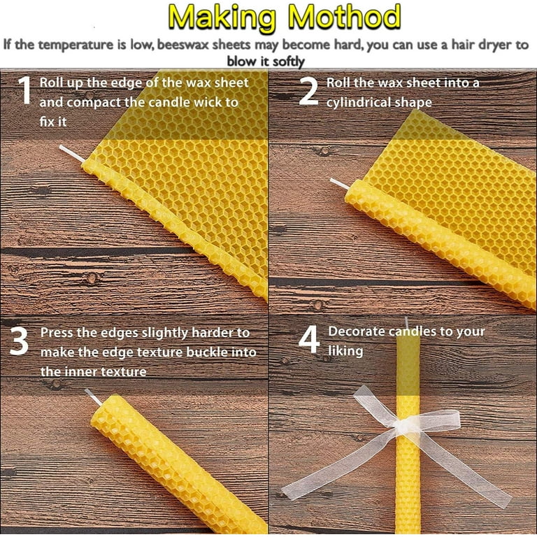  Atozbit DIY Candles Sheet, Beeswax Honeycomb Candle