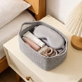 thumbnail image 6 of Hyknon Cotton Rope Baskets for Organizing, Woven Storage Basket with Handles, Rectangle Organizer Bin, Durable Storage Box, Multipurpose Organizer for Bedroom Nightstand Living Room Home Decor, Gray, 6 of 6