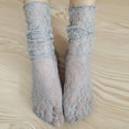 thumbnail image 3 of Reteo Girls Fishnet Summer Lace Socks Solid Color lace loose Ankle Mesh Slouch Loose Transparent Stockings, 3 of 4