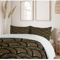 thumbnail image 6 of Ambesonne Scallop Duvet Cover Sets, Retro Art Deco Seashells, 2-Queen, Caramel Charcoal Grey, 6 of 7