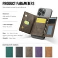 thumbnail image 6 of Allytechgroup Magnetic Compatible for iPhone 14 Plus Wallet Case, Detachable Cards Holder Wireless Charing Support Shockproof Protective Phone Cover for iPhone 14 Plus, Coffee, 6 of 9