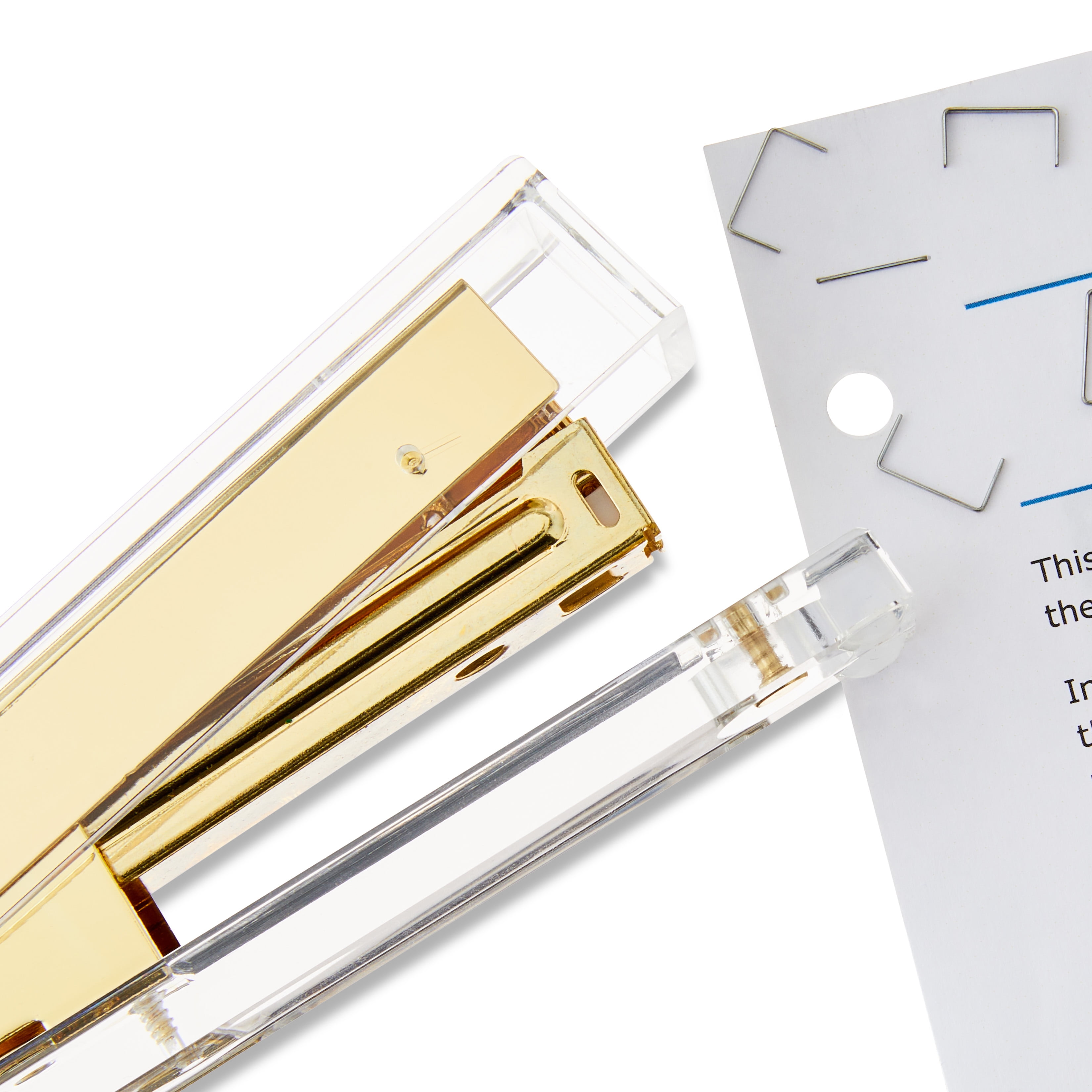 Pen+Gear Acrylic Stapler, Gold Color, 20 Sheet Capacity, Multi-Function Hand Stapler